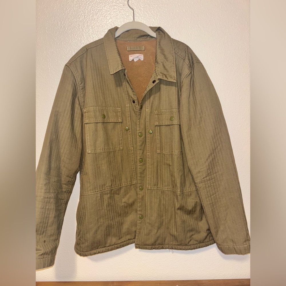 Wallace & Barnes Herringbone Fleece Lined Shirt Jacket Size XL - Picture 1 of 9